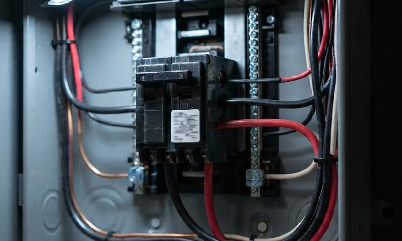 GFCI breaker installation in an electrical panel for a hot tub circuit