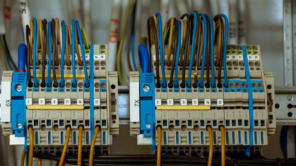 Electrician replacing electrical panel