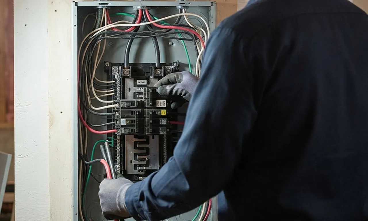 electrician installing a dedicated circuit for a new HVAC system