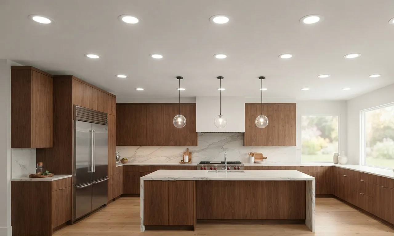 kitchen with recessed lighting