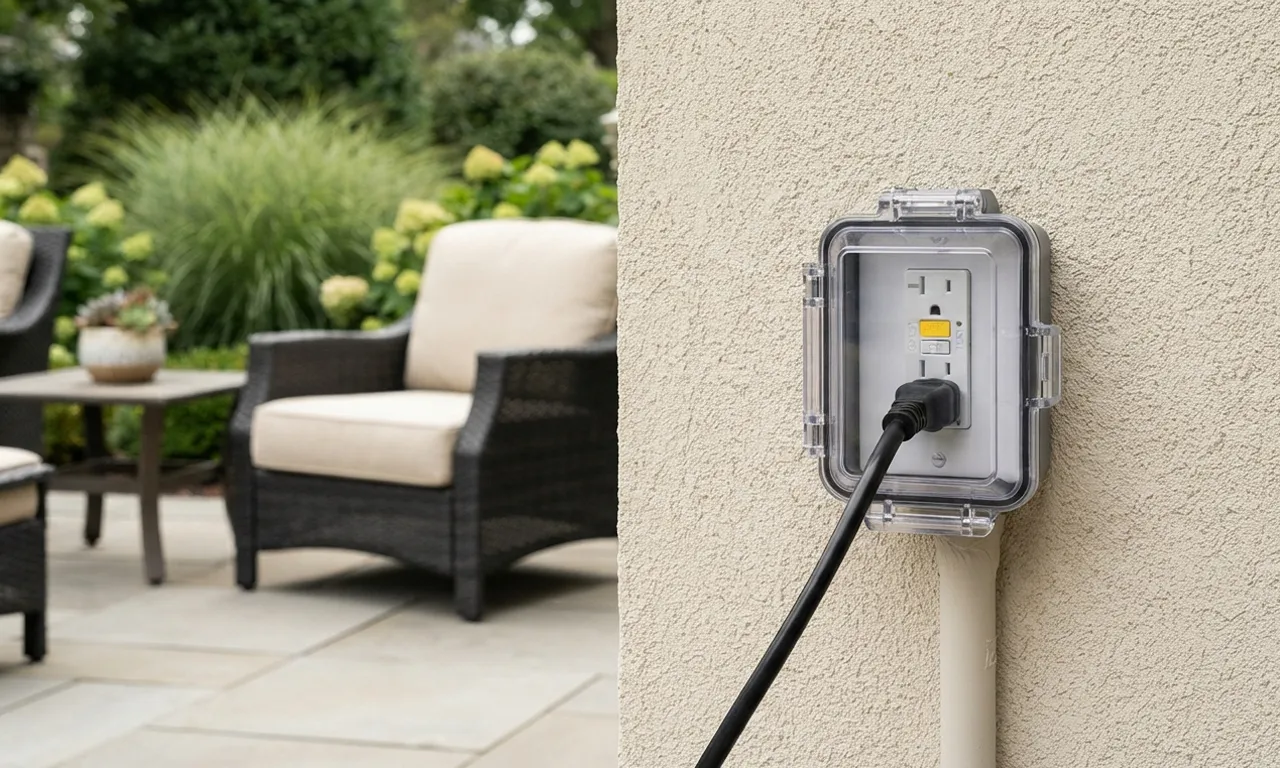outdoor outlet installed on a wall
