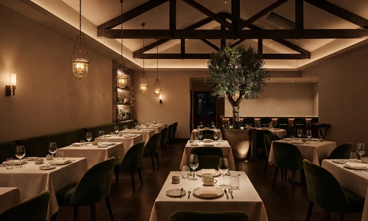 A well lit resaurant space